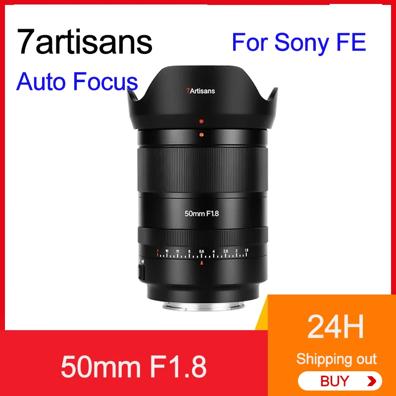 7artisans 50mm F1.8 AF Camera Lens Full-Frame Large Aperture Standard Prime Lens For Sony FE ZVE10 6400 A7C II A7R II A7SII A7R