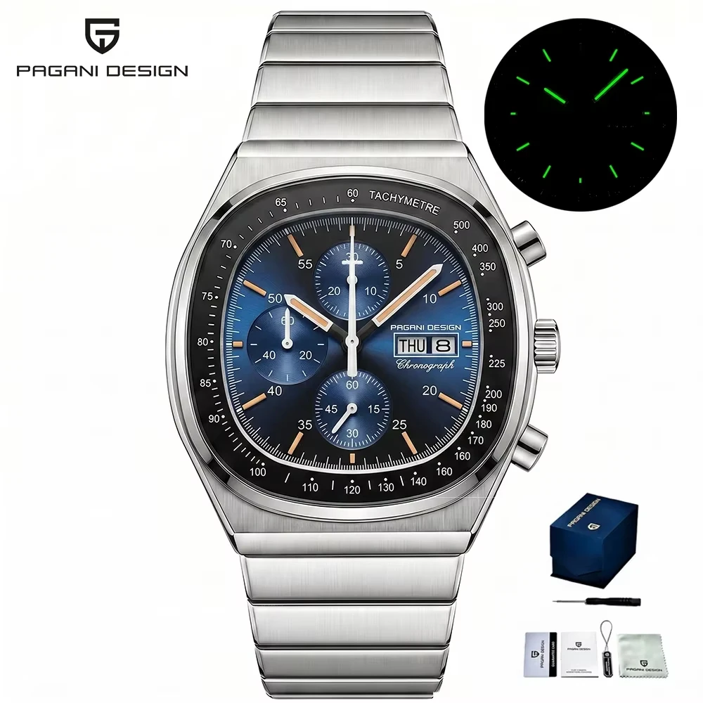 Men's 40mm Quartz Watch with Sapphire and Waterproof Features