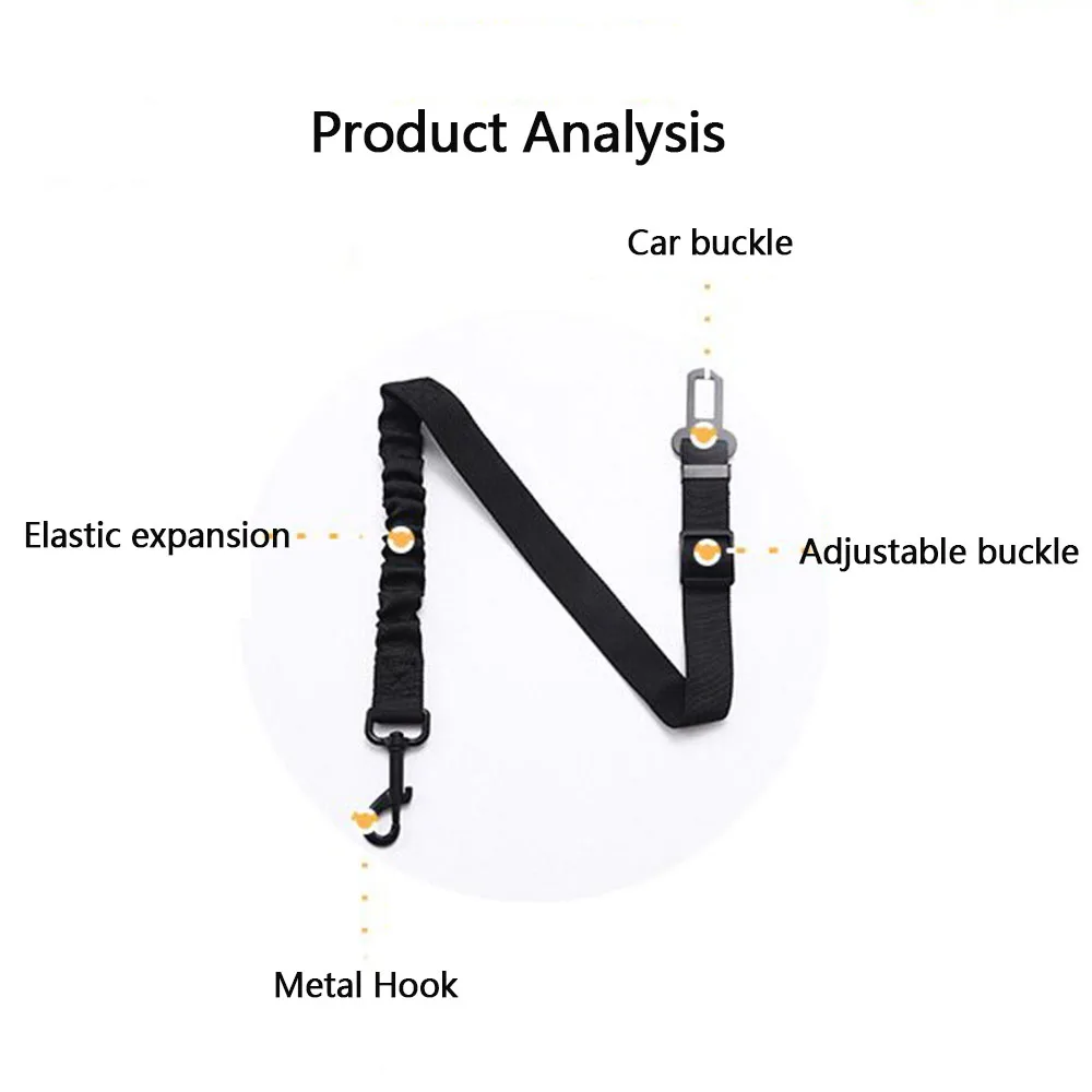 المتقدمة الكلب مقعد السيارة حزام كلب مقعد السيارة مادة النايلون مقعد مشبك قابل للتعديل طول مناسبة لأي كلب الجر حبل
