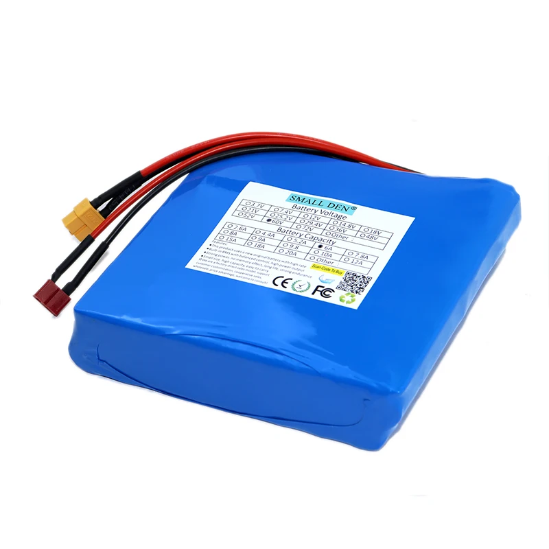 60V 6.8Ah NCR18650 lithium battery pack built-in BMS 16S2P 408WH Rechargeable cells for self balance scooter electric unicycle