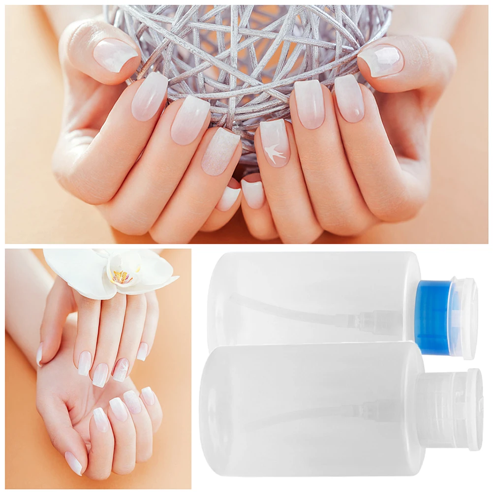 

2Pcs Eco Friendly Empty Nail Polish Remover Bottles No Harm Refillable Liquid Containers For Safe And Reliable Manicure Supplies