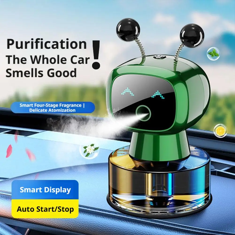 Auto Robot Design AI Smart Aromatherapy Spray Car Smart Aromatherapy Machine Purification Remove Car Odor Creative Decoration
