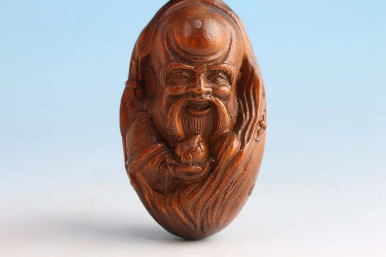 Chinese Old Boxwood God Of Longevity Buddha Figure Statue Collectable Hand Piece