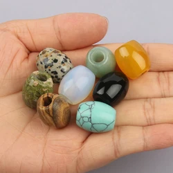 1pcs Natural Stone Turquoise Wood Jasper Opal 16x18mm Big Hole Oval Shape Loose Beads For Crafts DIY Jewelry Making Necklace