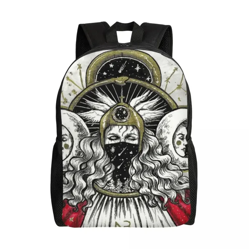 Mochila de viaje personalizada Triple Moon Goddess para hombres y mujeres, mochila escolar para computadora portátil, pentagrama, pagano, Wiccan, bolsas de día para estudiantes universitarios