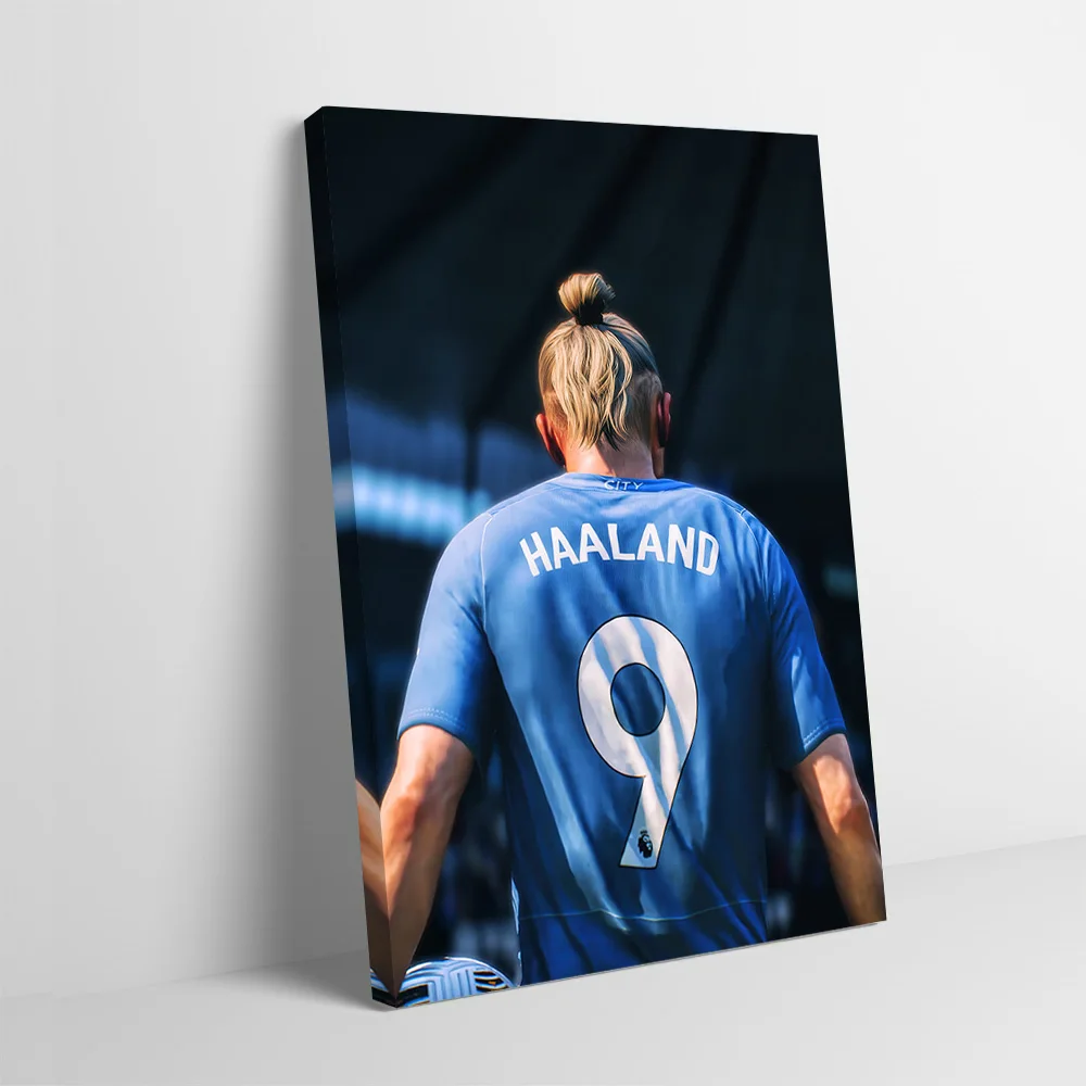 Haaland Number 9 Soccer Jersey Poster Customizable Printed Canvas Painting Wall Art Gift for Aesthetic Decoration Home Decor