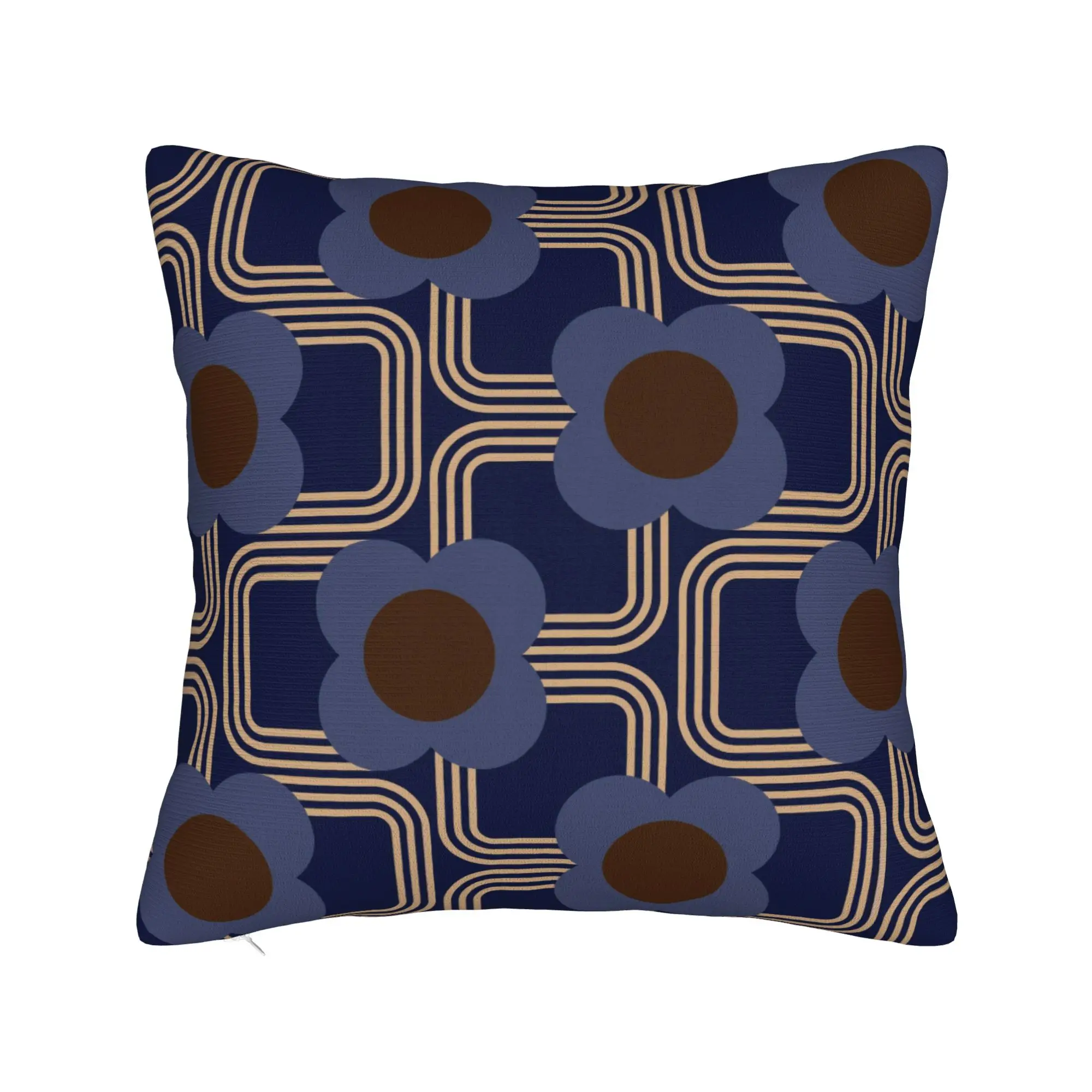 Luxury Electric Flora Cobalt Print Cushion Cover for Sofa Velvet  Pillow Case Home Decorative