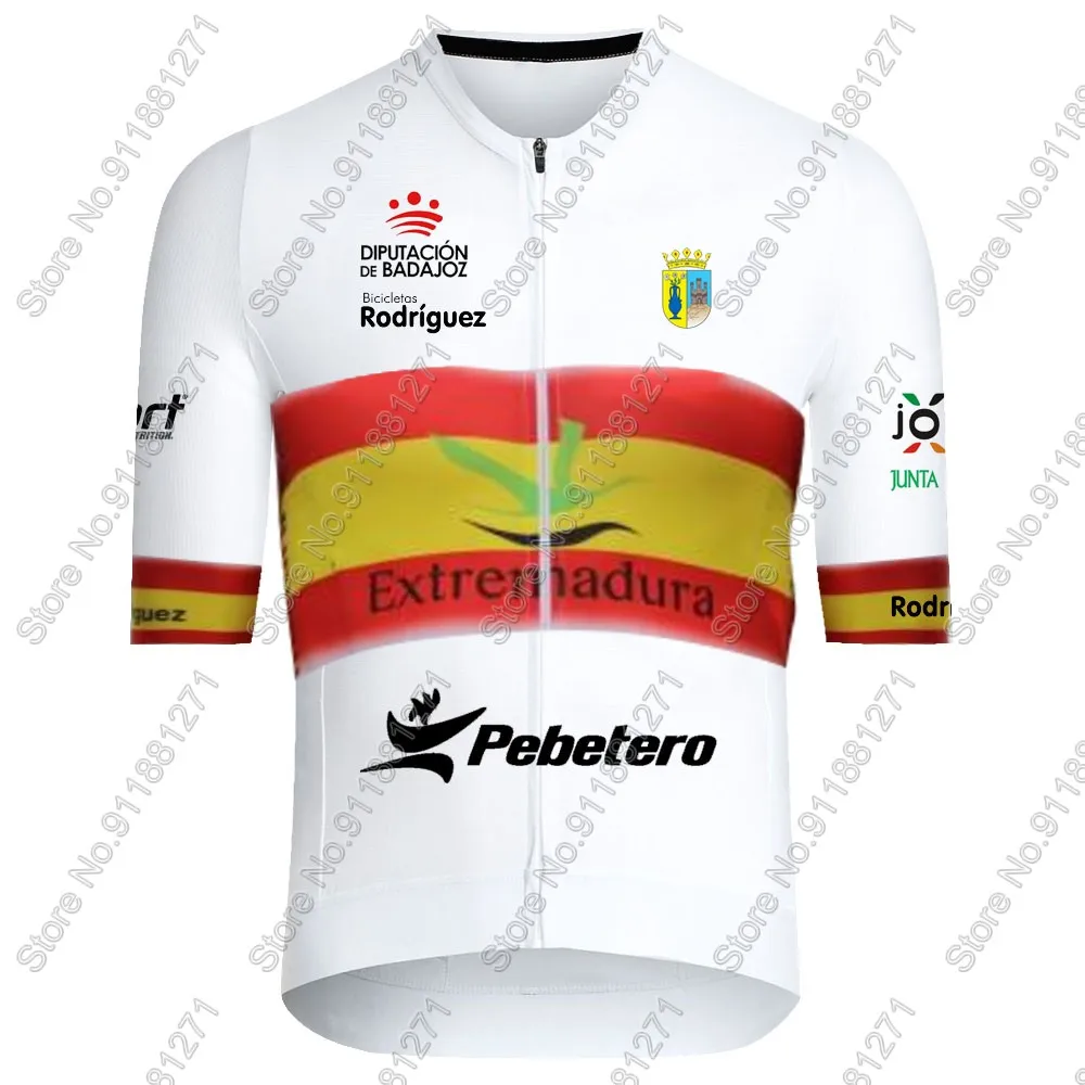 إسبانيا إكستريمادورا بيبيتيرو 2026 طقم جيرسي لركوب الدراجات بأكمام قصيرة ملابس إسبانا قمصان ركوب الدراجات على الطرق بدلة شورتات الدراجة الجبلية مايوه