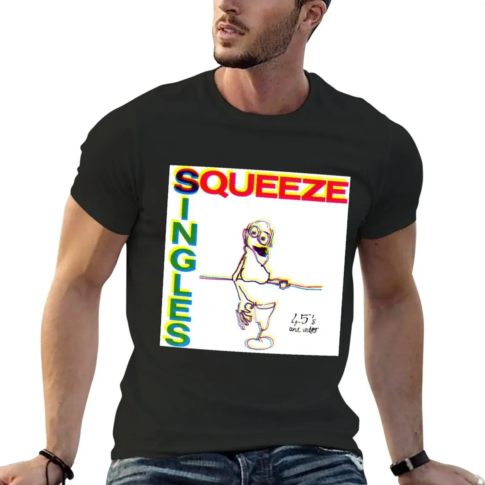 Squeeze singles 45s and under T-Shirt for a boy graphic tee shirt custom t shirt Short sleeve tee heavy weight t shirts for men