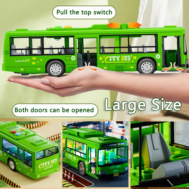 حافلات كبيرة للأطفال نموذج سيارات لعب محاكاة حافلة مدرسية ذات الطابقين حافلة قابلة للتحويل أضواء التراجع الأصوات ألعاب الأطفال الصغار هدية