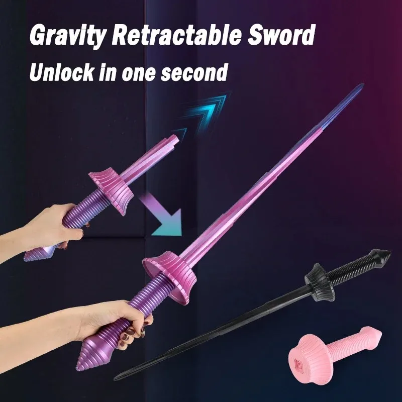 3D Gravity Telescopic Spiral Samurai Sword Stress Relief Fidget Toy Cosplay Prop for Birthday Gift Home Display Photo Shooting