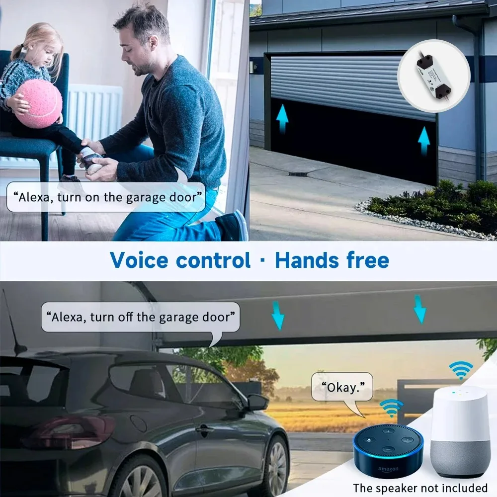 Controlador de puerta de garaje Tuya, abridor de puerta automático, WiFi, hogar inteligente, funciona con Alexa, google Home, Control por voz, aplicación remota