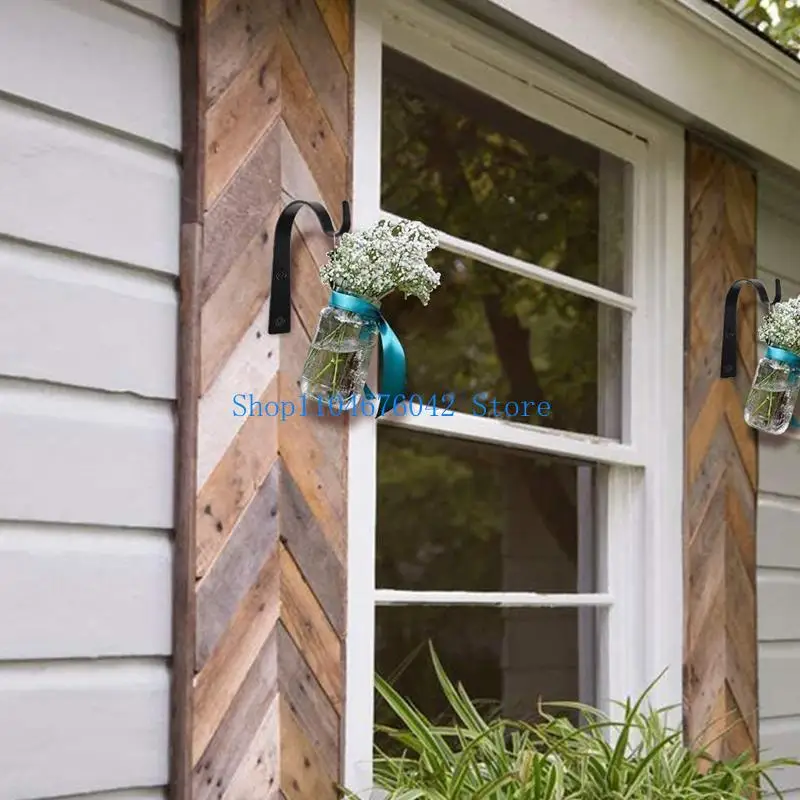 652F 6 Sets Multifunctional Plant Stands Outdoor Hanging Metal Plant Hook for Flower