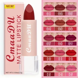 1 Pcs Velvet Matte Lipstick Long-Lasting Non-Stick Cup Waterproof Moisturizing Lip Gloss Fashion Classic Shades For Daily & Date