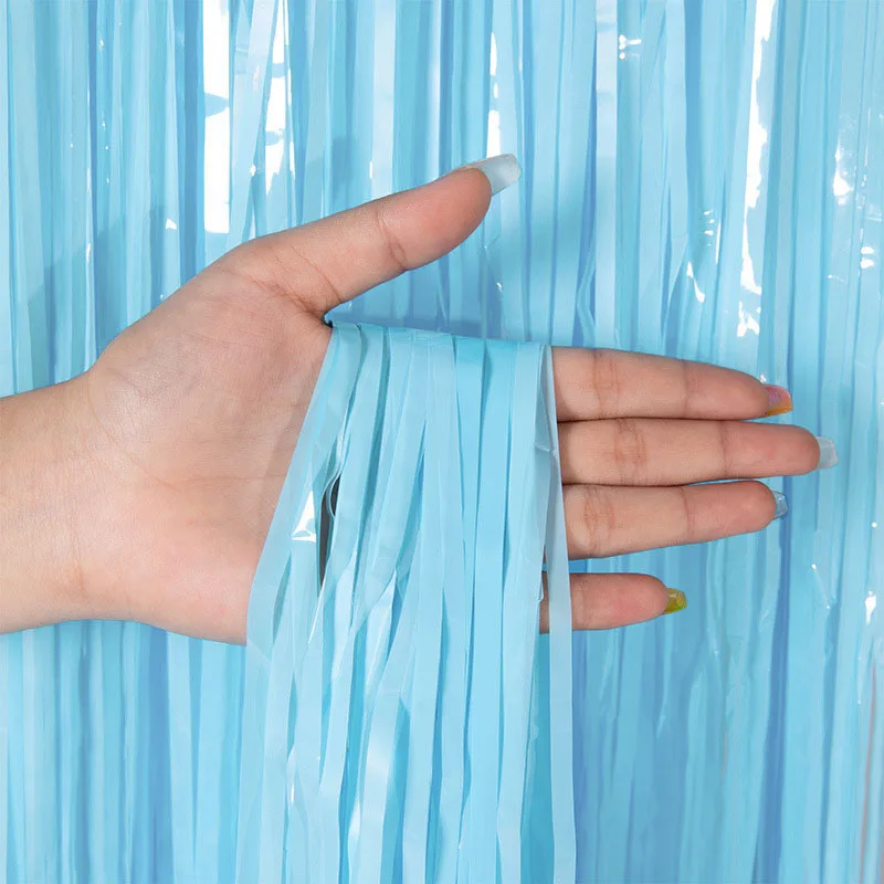 Rainbow Foil Fringe Curtain Backdrop Curtains Bachelorette Party Backdrop Tinsel Foil Curtain Wedding Birthday Photo Booth Decor view 3