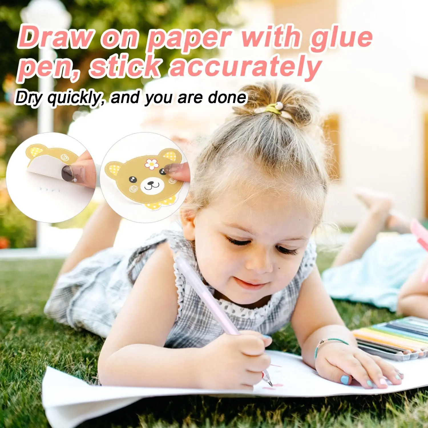 6 Colors Glue Pen Set for Scrapbooking Tool 12 Seconds Quick Dry