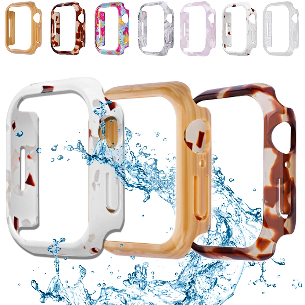 الراتنج لا غطاء شاشة ل أبل ساعة S11 S10 حافظة 46 مللي متر 42 مللي متر 40 مللي متر 44 مللي متر 41 مللي متر 45 مللي متر جوفاء حامي ل iWatch 9 8 7 6 5 4 SE