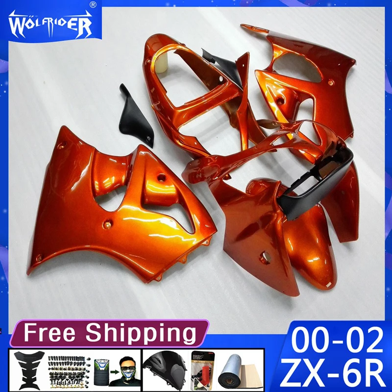 Motorcycle ABS plastic fairings for ZX6R 00 01 02 ZX-6R 2000-2002 Motorbike champagne fairing hull Manufacturer Customize cover