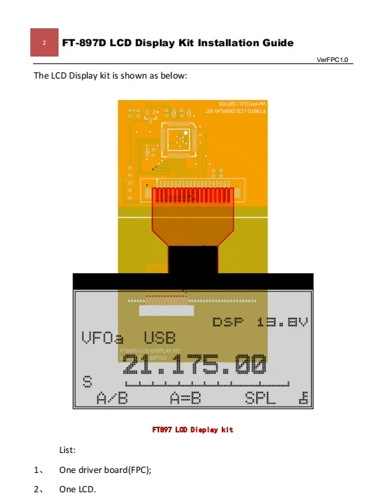 YAESU FT-897 Ft-897D LCD Display replacement part \'zebra stripes\' issue Please check the product details before purchasing