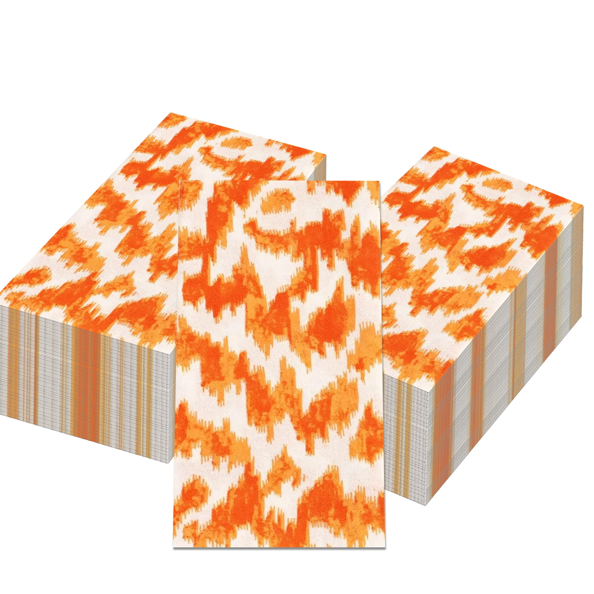 20/40/60/80pcs Boho Orange Tie dye Disposable Paper Napkins for Fall Harvest Birthday Wedding Party Table Decoration