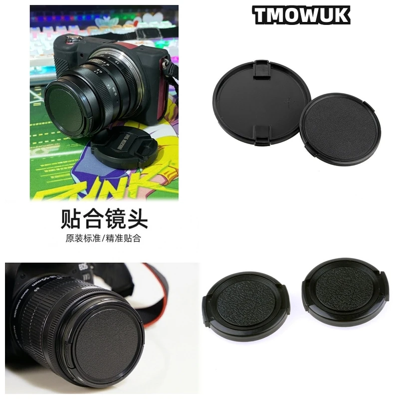 

For Canon EOS R10 R50 30D 90D 600D M6 Mark II Rebel T8i 450D Camera Lens Cap Protective Cover Center Pinch Snap-on 49mm 52 55 58