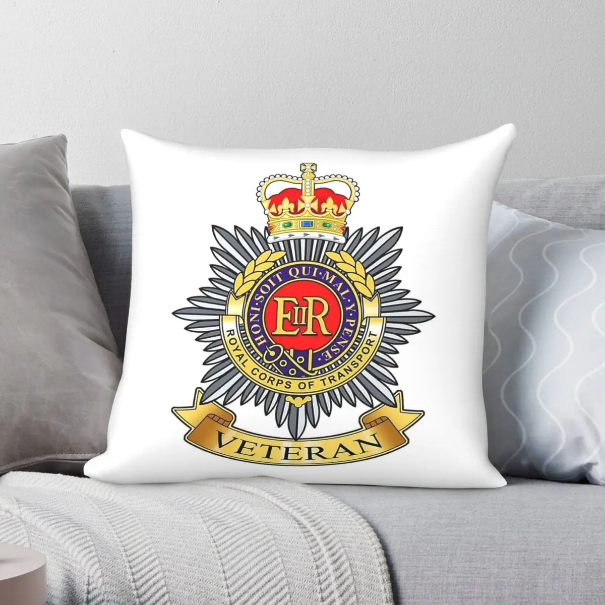 Royal Corps Of Transport Veteran Square Pillowcase Polyester Linen Velvet Creative Throw Pillow Case Sofa Seater Cushion Cover