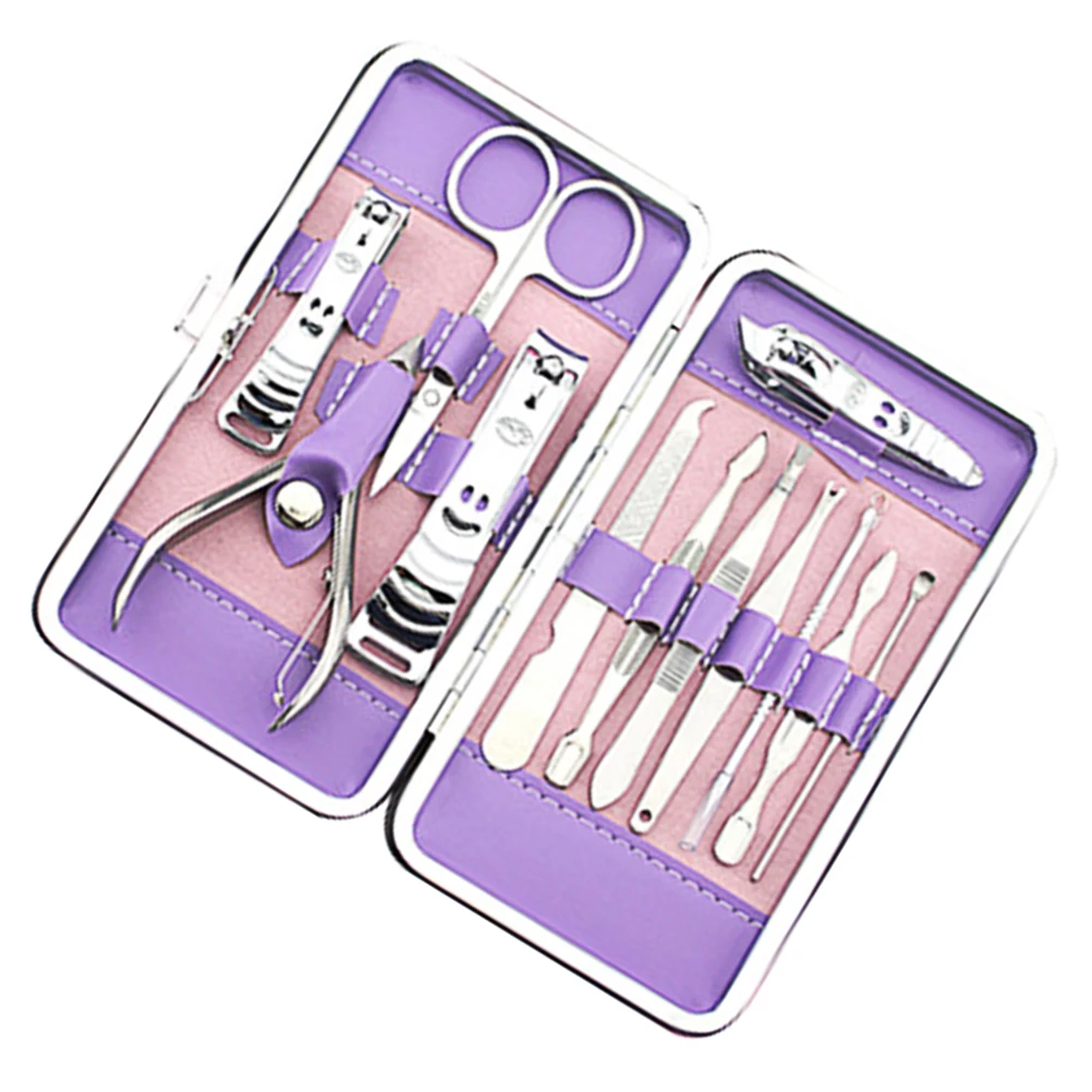 

12 pcs Stainless Steel Manicure Kit 304 Corrosion Resistant Nail Clippers Set Cuticle Trimmer Scissors Tools Storage Case Travel