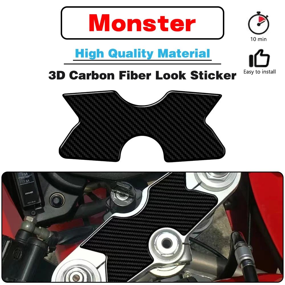 

For DUCATI Monset 620S 750S 800S 750SS 800SS 900SS 1000SS 3D Carbon Fiber-look Upper Triple Yoke Defender Stickers