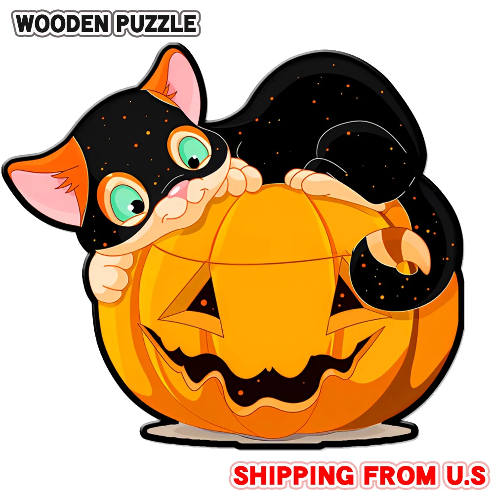 Halloween Pumpkin Wooden Puzzle Toy, Fun Puzzle: Explore The Magical World Of Ghosts And Pumpkins, Christmas, Halloween Gifts