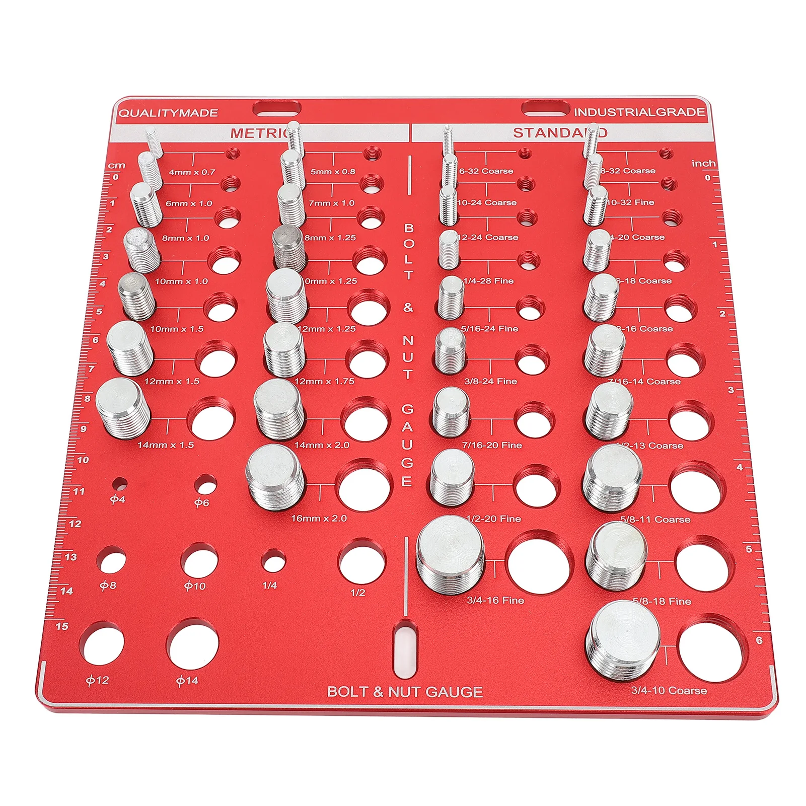Bolt Thread Measurement Tool Nut and Bolt Thread Checker Wear Proof Portable Organizer Panel High Accuracy for Plumbing