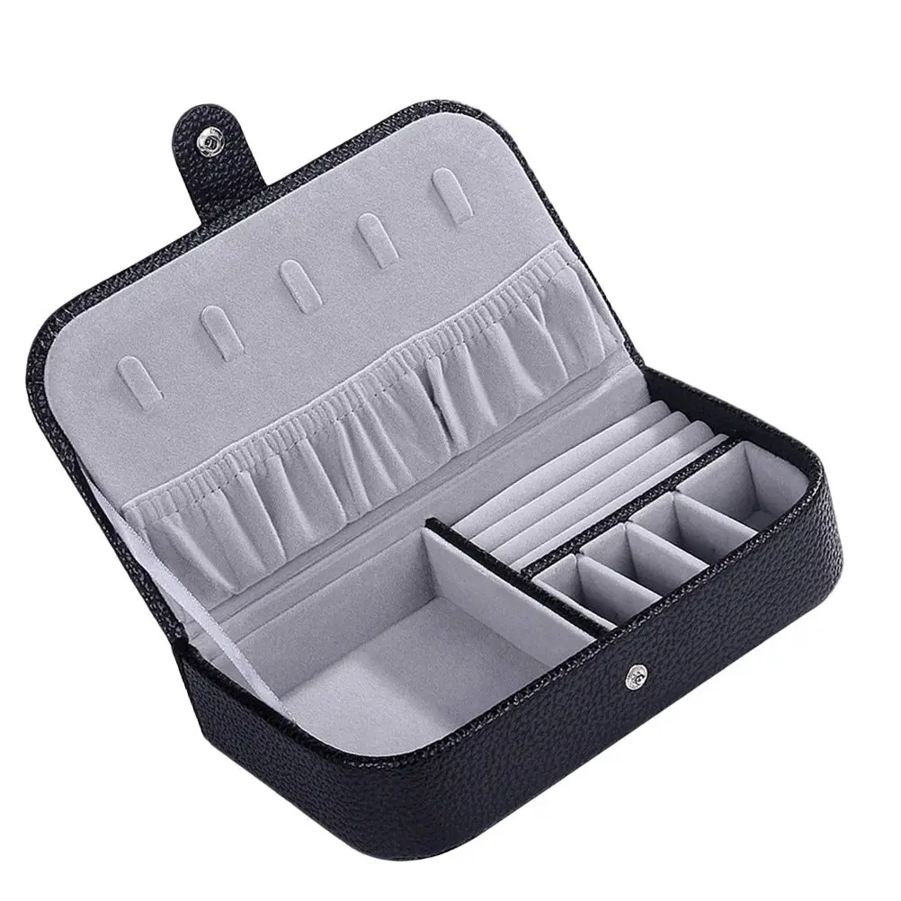 

Portable Jewelry Box Organizer for Travel Home Bedside Use Holds Rings Earrings Pendants Cufflinks Lipstick Watch