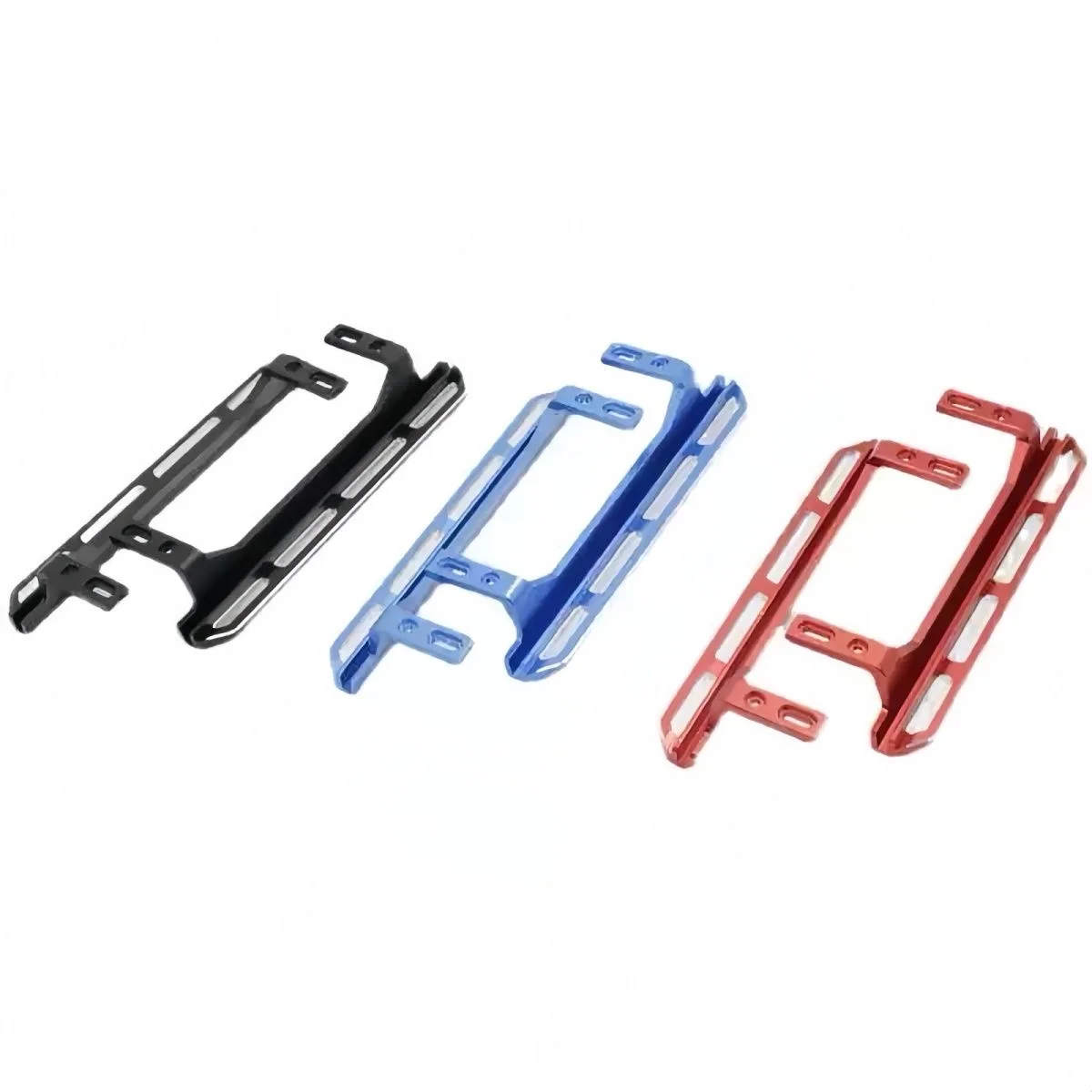 CNC Aluminum Rock Sliders Side Pedal for Left&Right Floor Pans Set for 1/10 FMS  FCX10 K5 RC cars