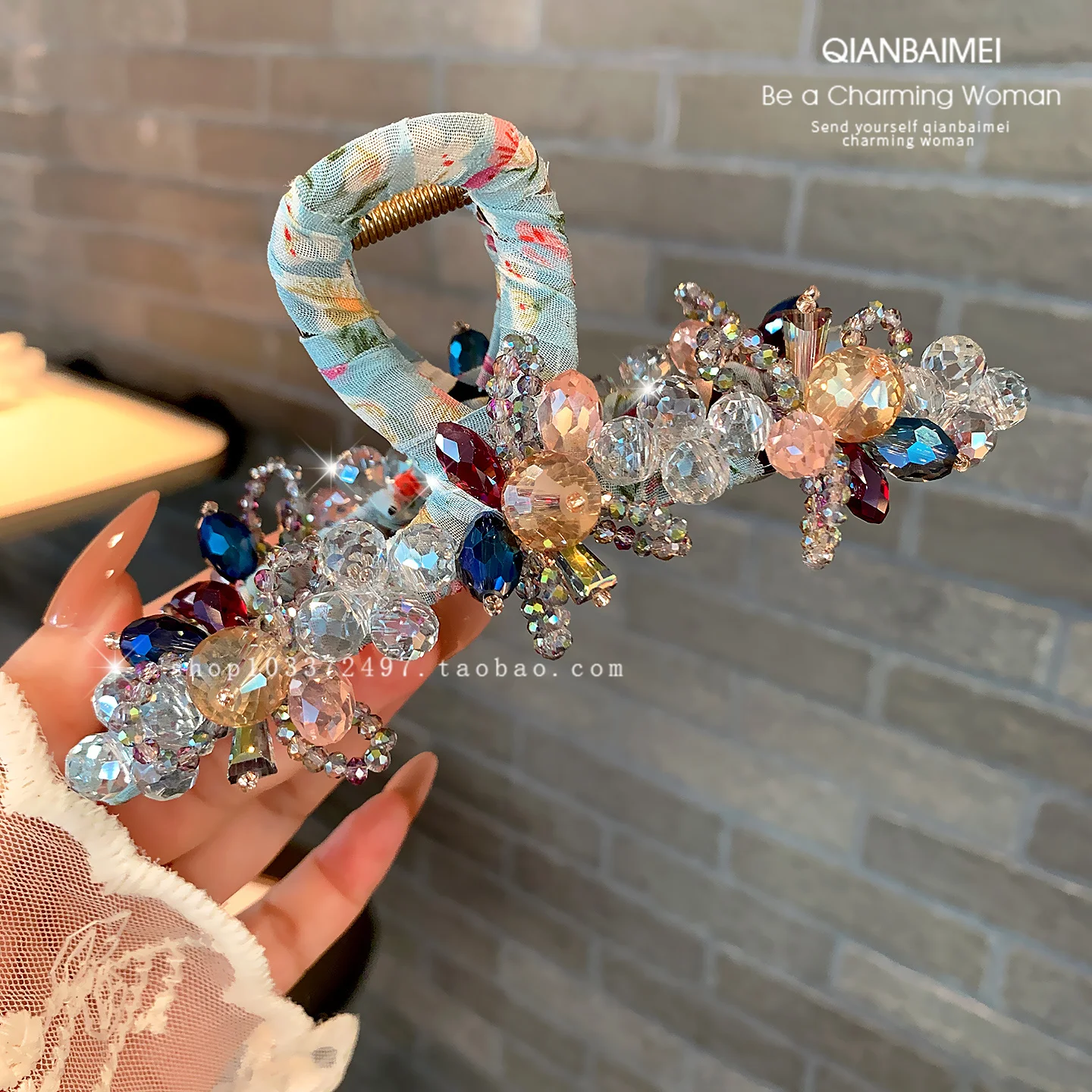 

Sweet Heavy Industry Color Crystal Grab Clip, Disc Hair Fixed Shark Clip 2025 New High-end Hair Grab Woman
