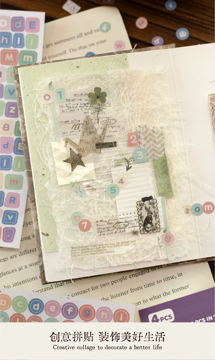 Journal GO Retro Buchstaben- und Zahlen-Aufkleber, Vintage Buchstabenblock-Aufkleber für Scrapbooking, Journaling und DIY-Bastelarbeiten – Detail 7