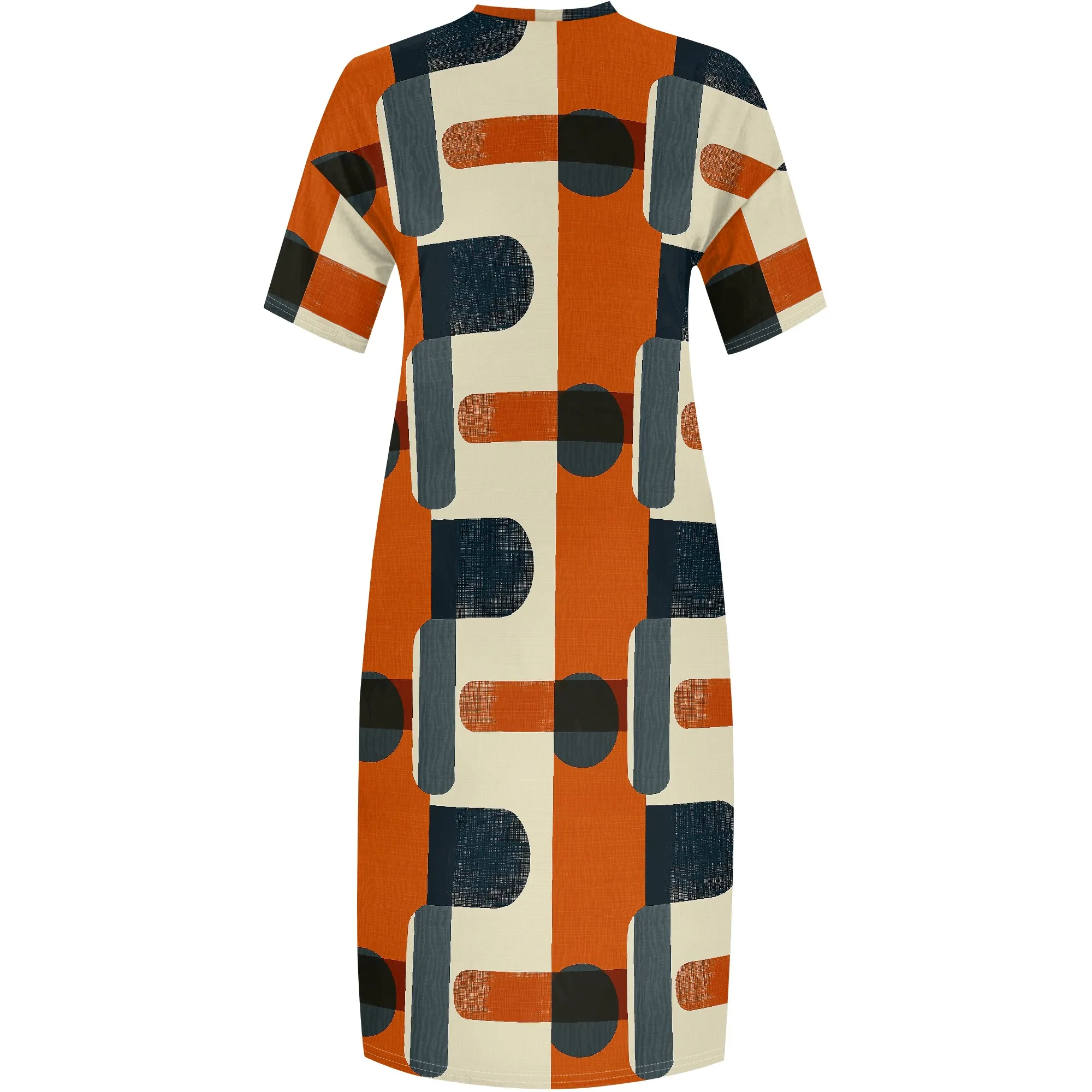 Plus Size Women's Geometric Print V-Neck Maxi Dress 2025 Summer Casual Beach Party Dress XL-6XL