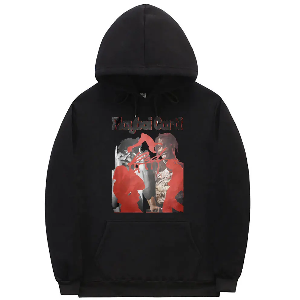 

Rapper Playboi Carti Concert Merch Whole Lotta Red Die Lit Graphic Hoodie Men Hip Hop Vintage Streetwear Male Oversized Hoodies