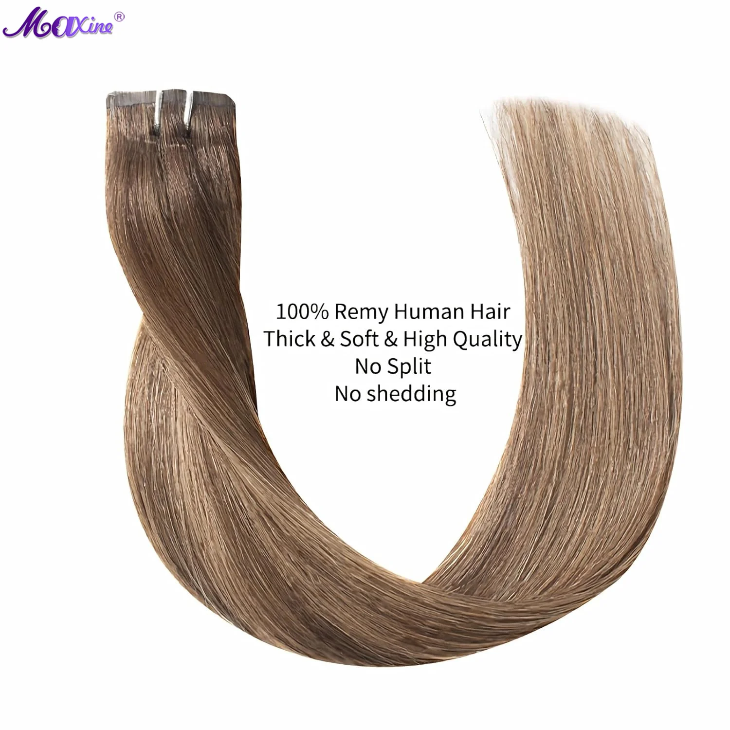 Hair Extensions Real Human Hair Ash Brown Highlights Platinum Blonde Clip in Hair Extensions 5pcs 30g 16 Inch Remy Hair Seamless