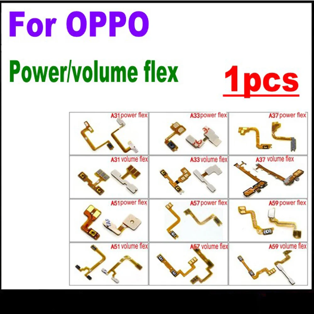 

power turn on off volume audio frequency Flex Cable For Oppo A33 A37 A57 A59 A31 A51 A59S Replacement Repair Parts