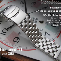 Solid Stainless Steel strap 20mm 22mm 24mm Wristband Bracelet Smart Watch Replacement Strap Men Business Watch Band metal tool