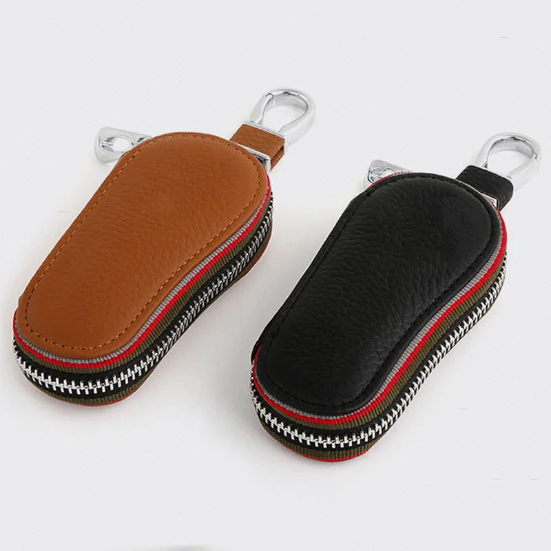 

10 Pcs Universal Long Genuine Leather Car Key Cover Men Women Keychain Fashion Key Case Key Fob Protector For Remote Key Fob