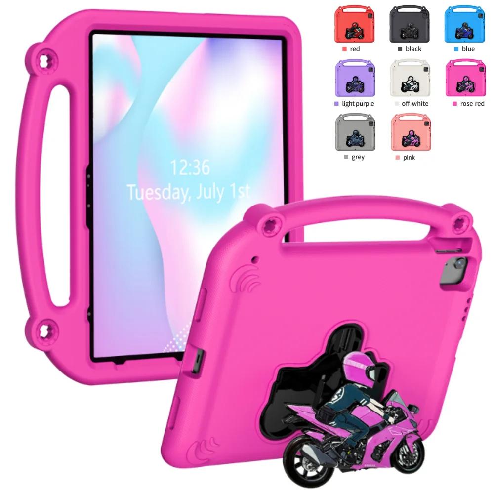 Kids Case for iPad Air 13 2025 Pro 13 2024 Pro 12.9 6th 5nd 4nd 3nd EVA Shockproof Tablet Cover with Stylish Motorcycle Stand