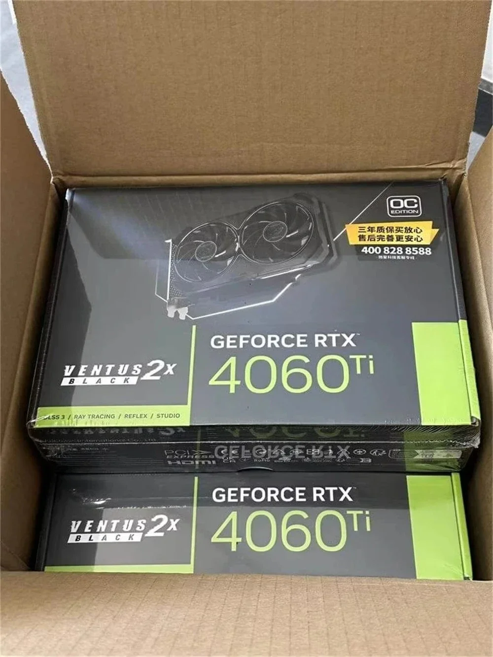 Stock New GeForce RTX 4060 VENTUS 2X Black 8G OC 4060Ti 4070 4080S 12G 16G 24G 3X Gaming GPU Computer Desktop Graphics Card