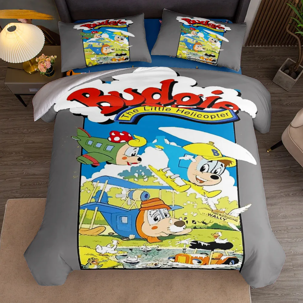 Budgie the Little Helicopter Duvet Cover Set Without Sheet King Queen Double Full Twin Single Size Bed Linen Set