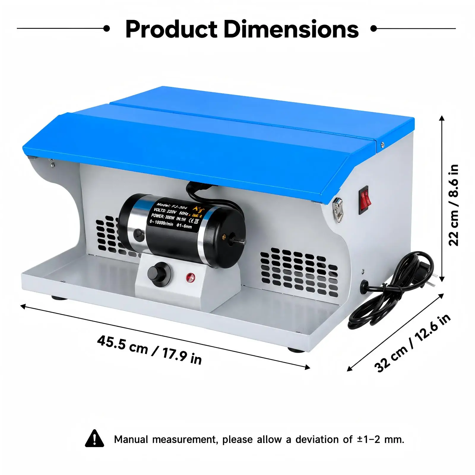 Bench Jewelry Polisher Machine With Dust Collector Mini Desktop Grinding Buffing Lathe Polishing Grinder Craft Workbench Equ