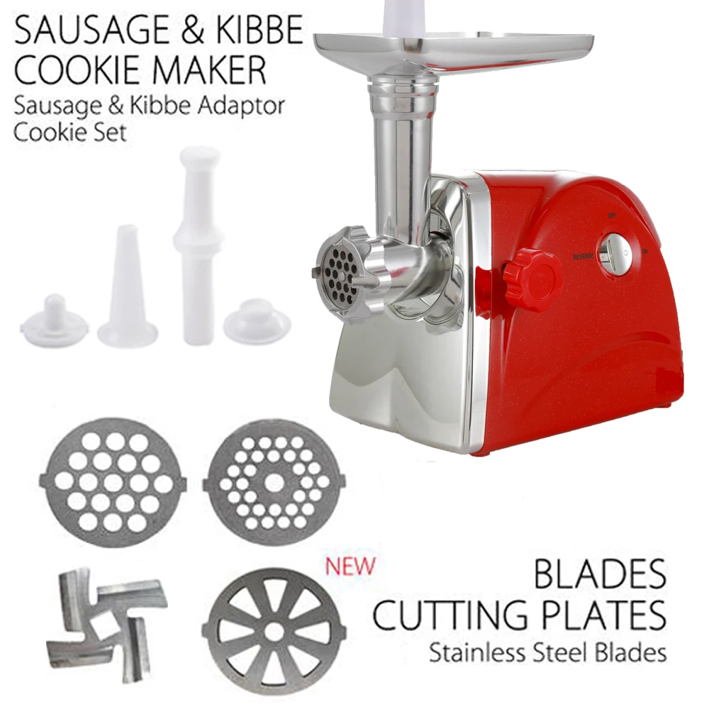 3000W Heavy Duty Stainless steel Electric Meat Grinder Meat Slicer Sausage Maker With Blades Red