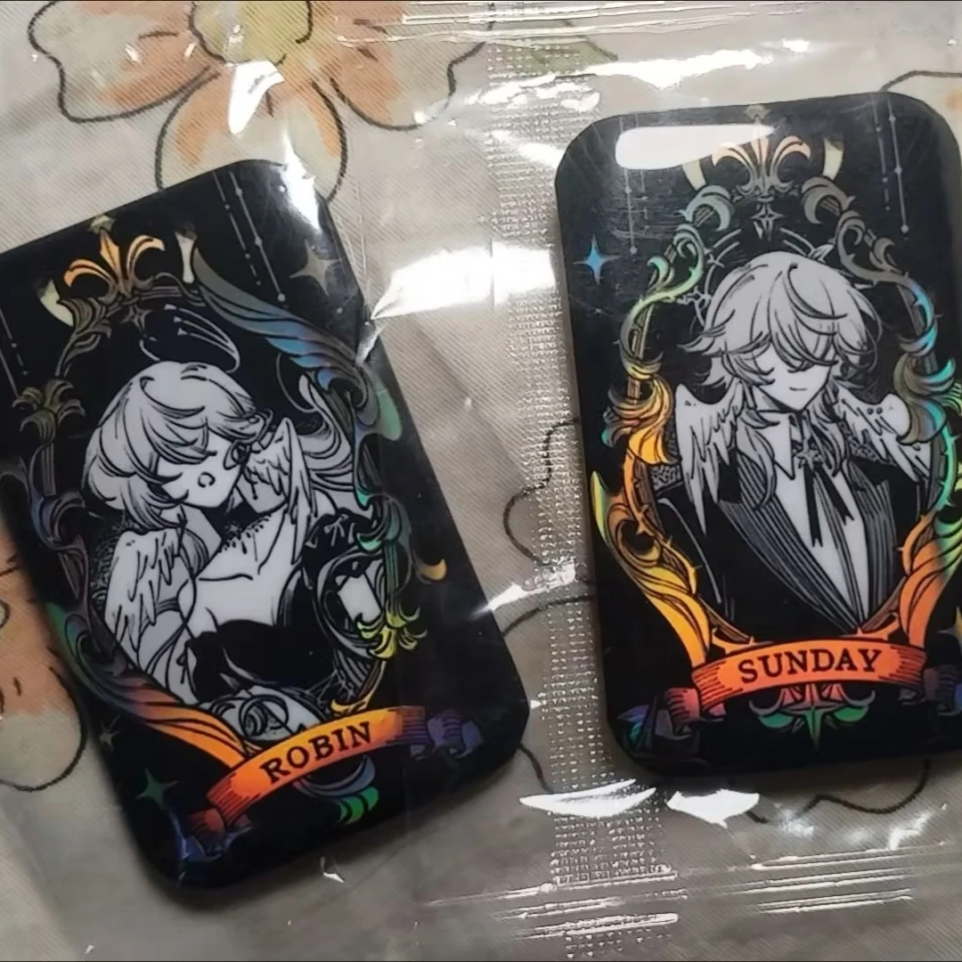 "Bhaku: Star Rail" منتج محيطي مصنوع من مروحة Fangba Ji "Sunday، Robin" بروش شارة اللوحة باللونين الأبيض والأسود Gu Zi