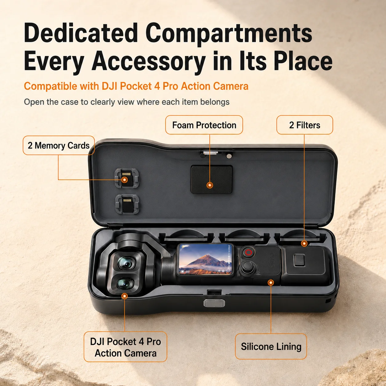 Protective Case for DJI Osmo Pocket 4P Anti-Dust Handheld Gimbal Box With Lens Filter Slots for Pocket 4P Accessories