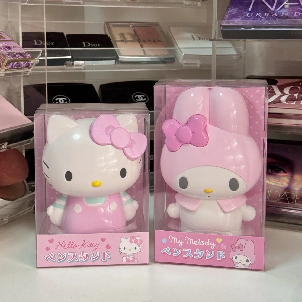 Sanrio Characters Cute Pen Holder Kuromi Hello Kitty My Melody Cinnamoroll Stationery Makeup Brush Storage Box Ornament Gir Gift