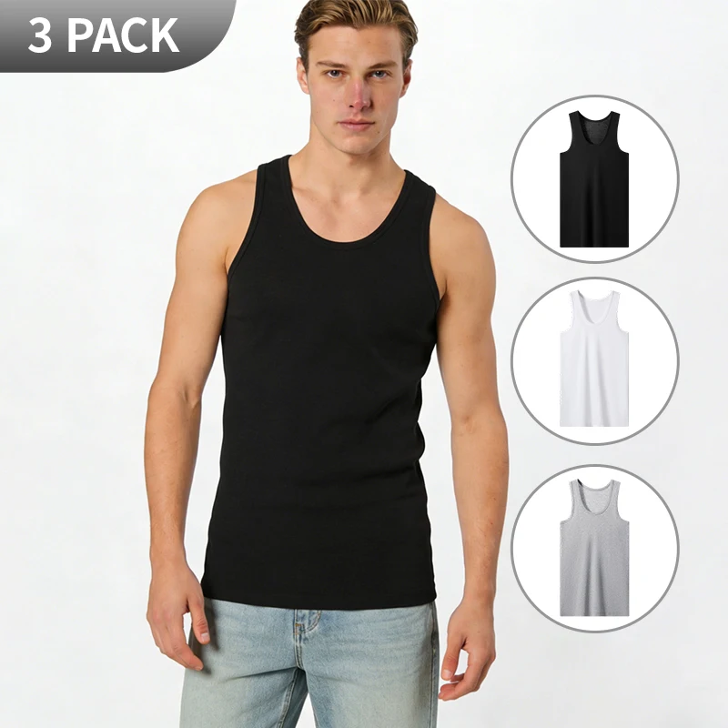 1/3 Piece Men's Casual Vest - All-Season Youth Pure Color Sporty Comfortable Home-Based Basic Multi-Purpose Sweatshirt Top