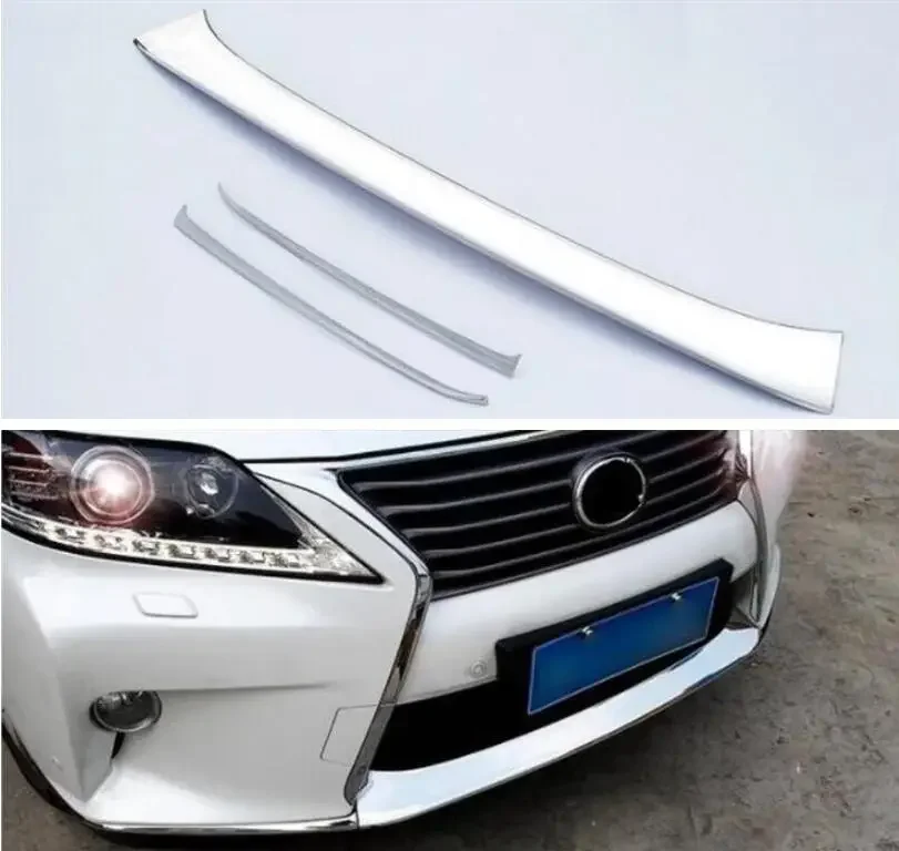 

3pcs Stainless Steel Front Lip Bumper Grille Lid Protector Guard Cover Trims For LEXUS RX RX270 RX350 RX450 RX450H 2012-2015